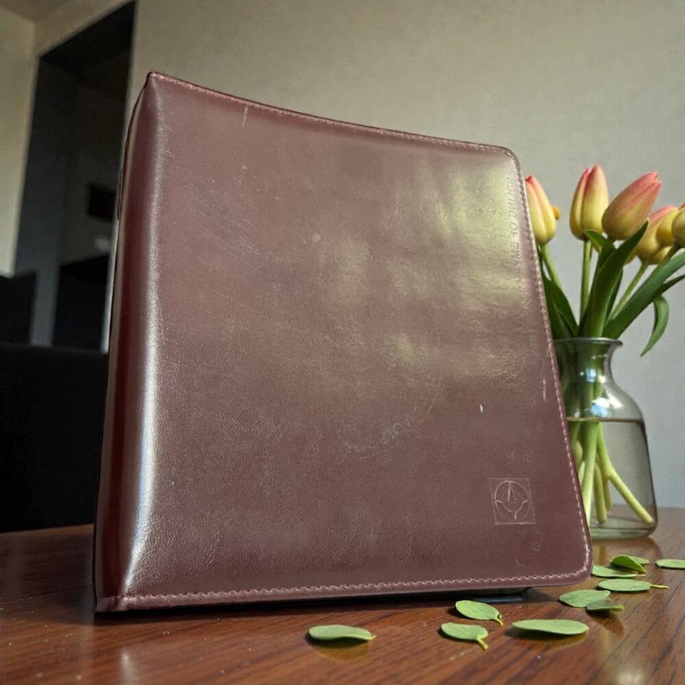 Franklin Covey 7 Habits Leather Planner Organizer Brown Binder Tabs Paper Insert